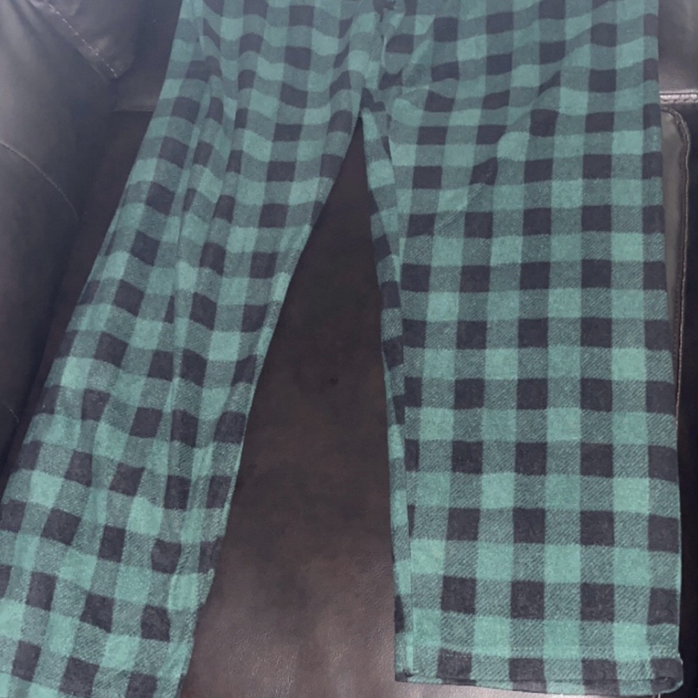 Green and Black Checkered Men's Joggers